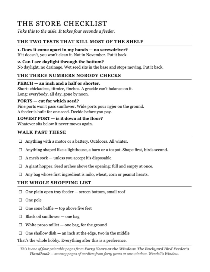 The Store Checklist page